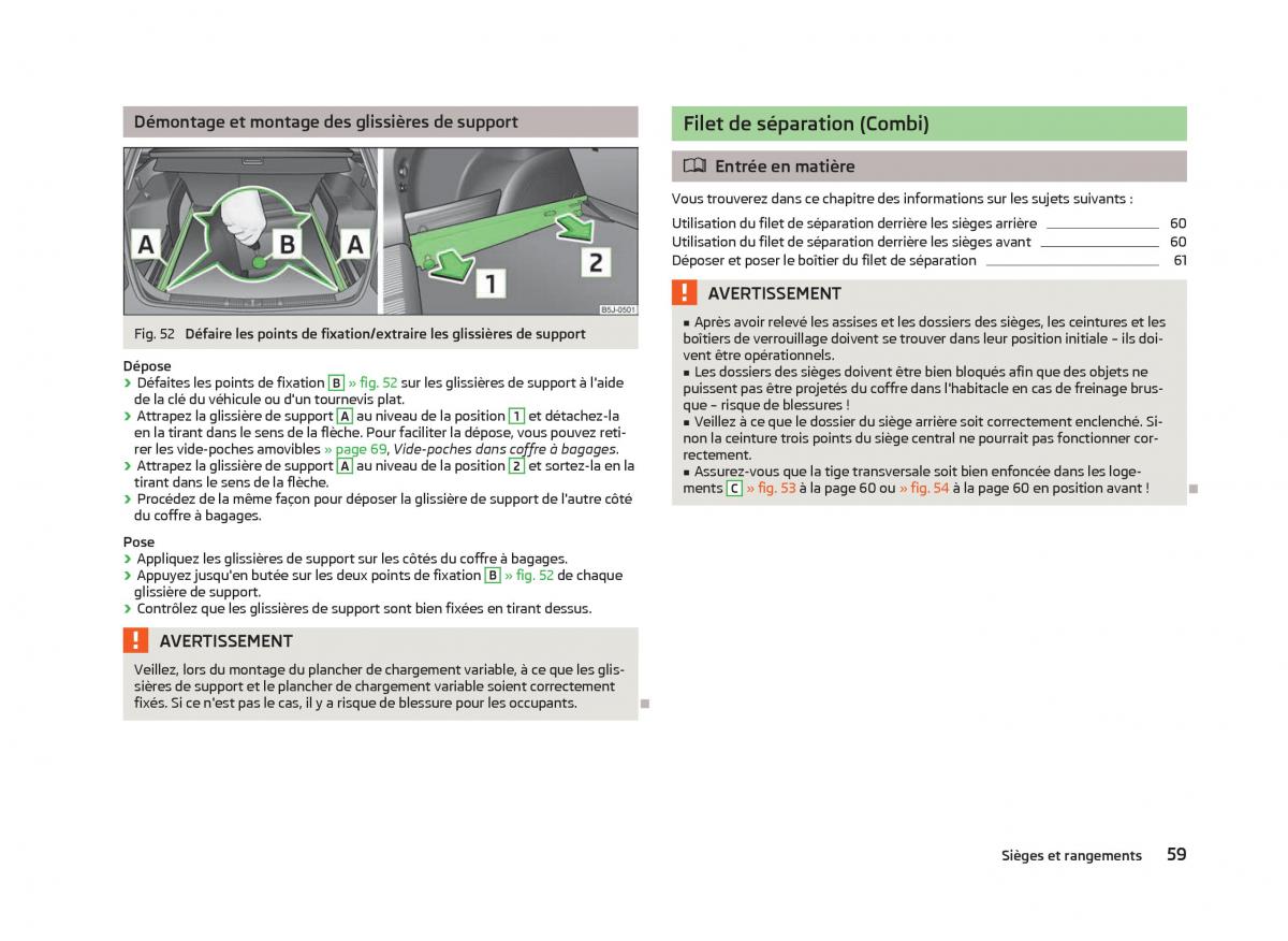 Skoda Fabia II 2 manuel du proprietaire / page 61