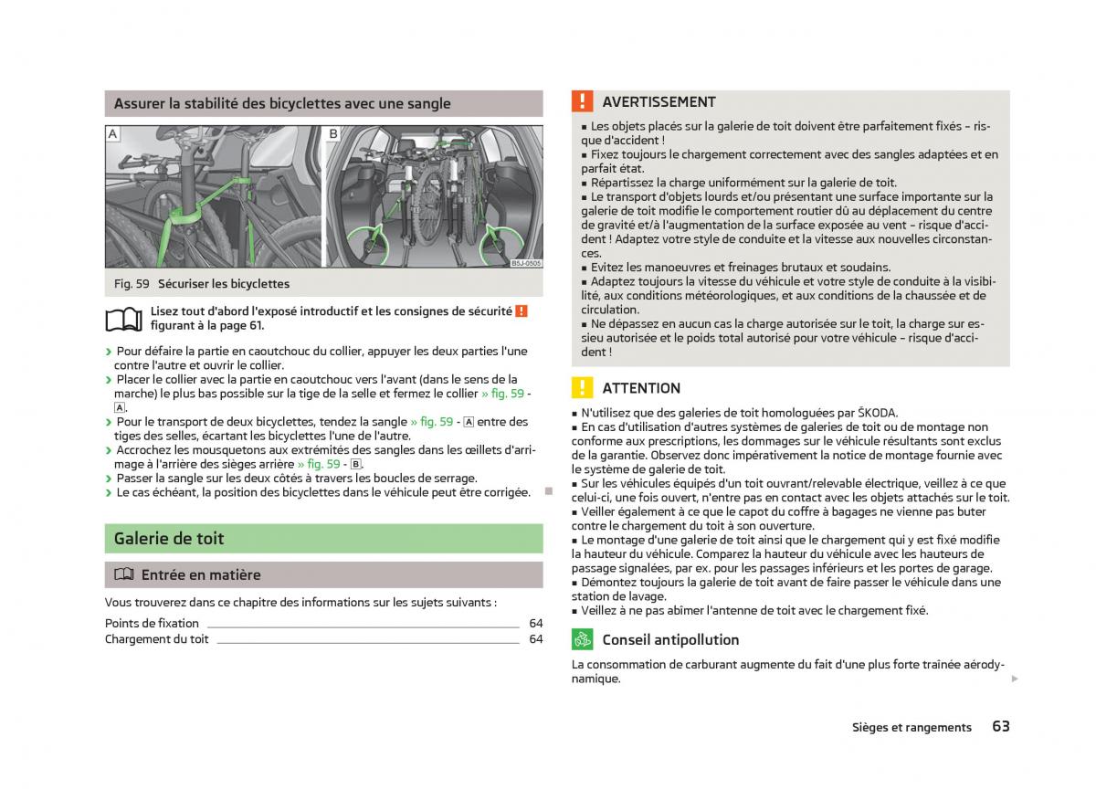 Skoda Fabia II 2 manuel du proprietaire / page 65