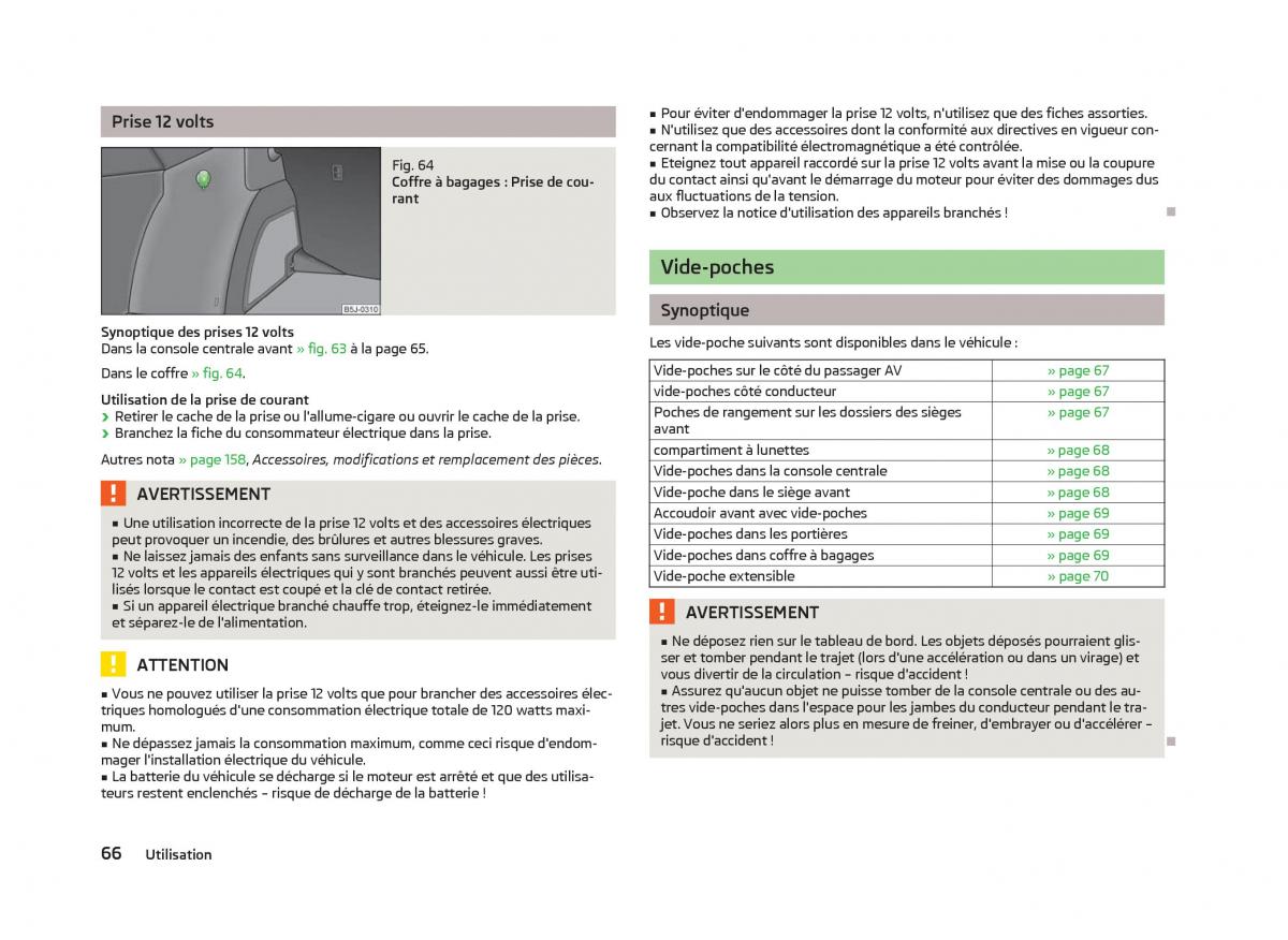 Skoda Fabia II 2 manuel du proprietaire / page 68