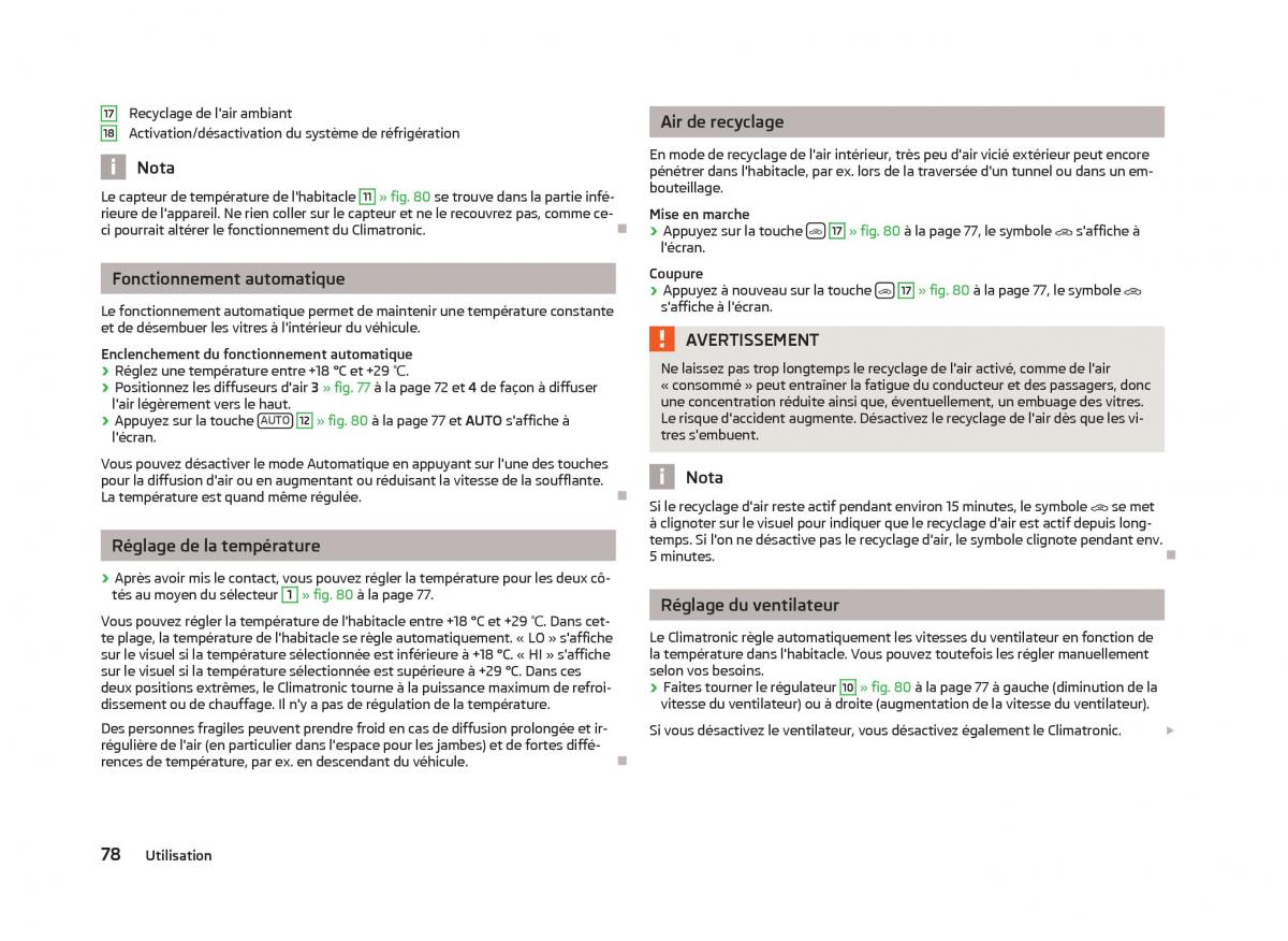 Skoda Fabia II 2 manuel du proprietaire / page 80