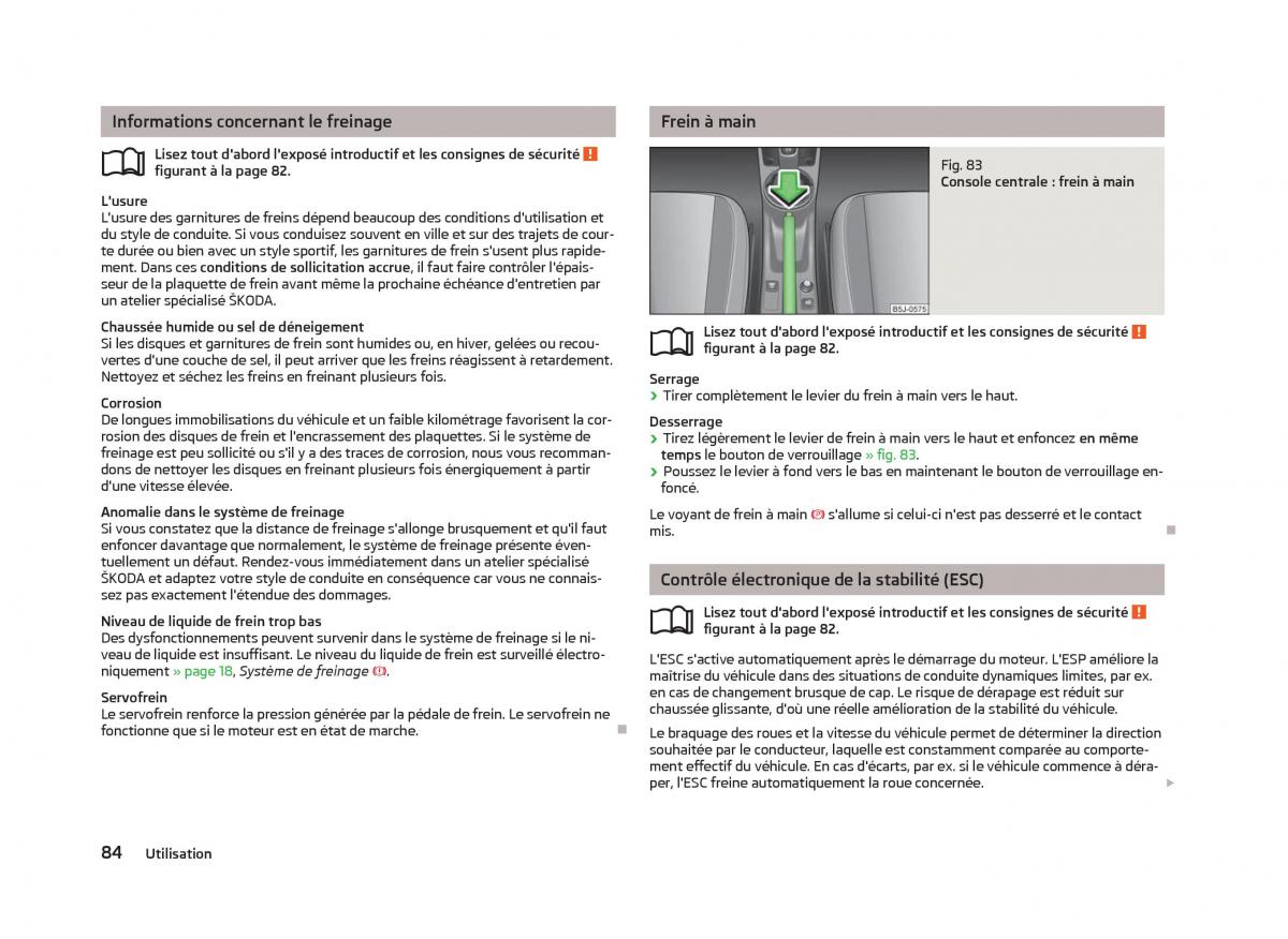 Skoda Fabia II 2 manuel du proprietaire / page 86