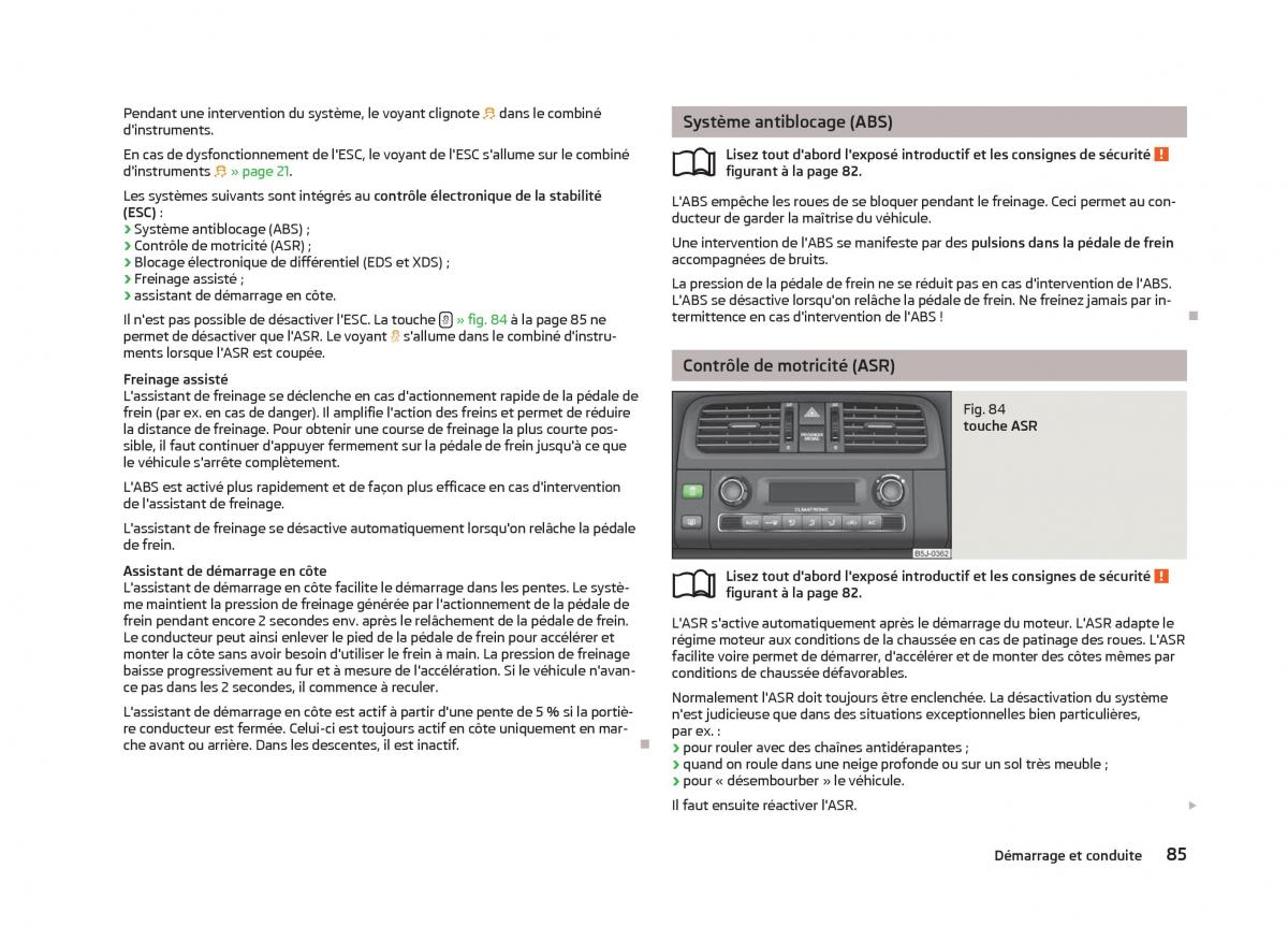 Skoda Fabia II 2 manuel du proprietaire / page 87