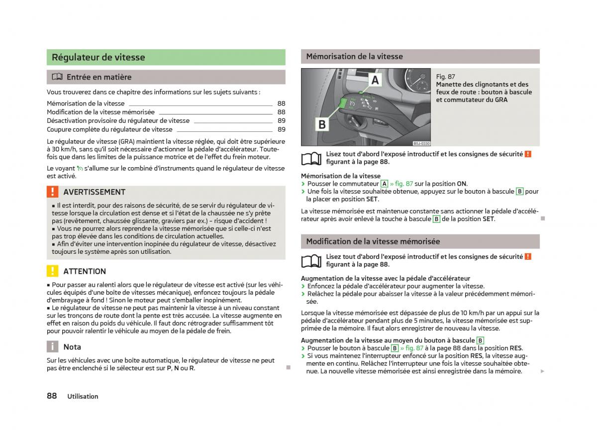 Skoda Fabia II 2 manuel du proprietaire / page 90