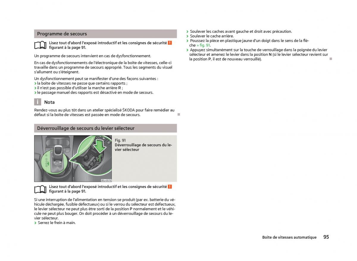 Skoda Fabia II 2 manuel du proprietaire / page 97