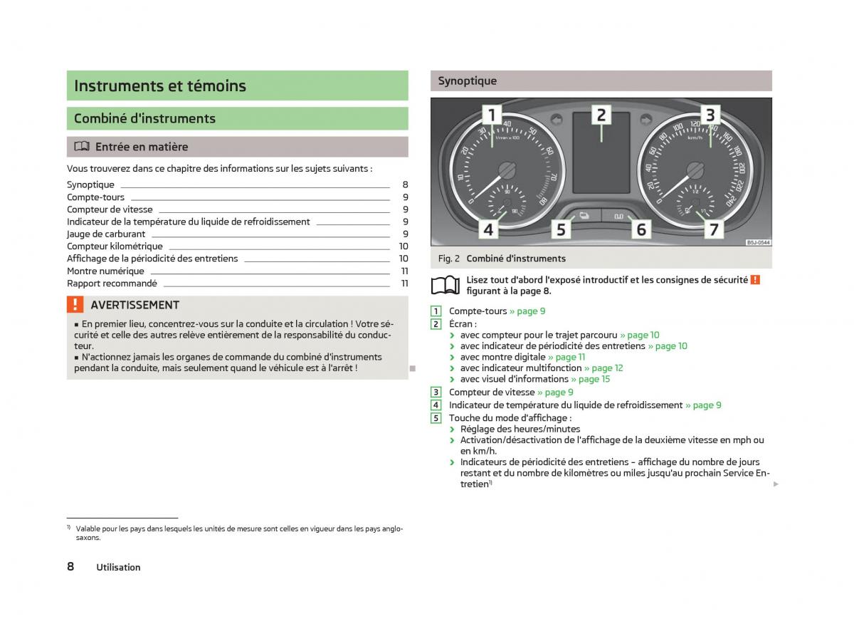 Skoda Fabia II 2 manuel du proprietaire / page 10