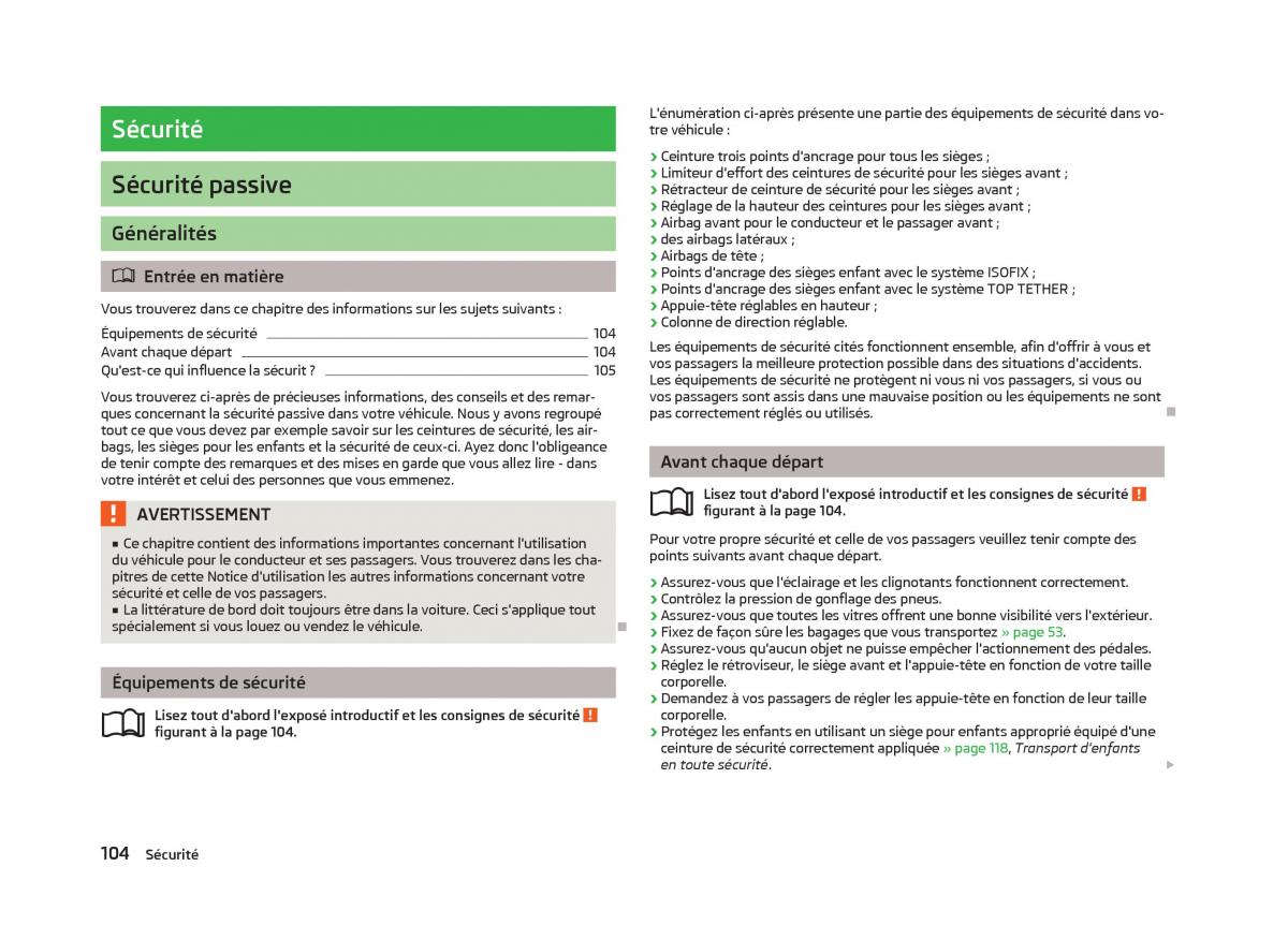 Skoda Fabia II 2 manuel du proprietaire / page 106