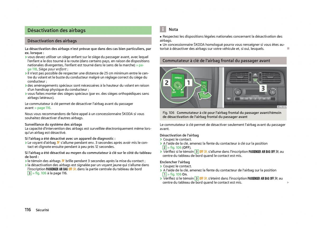 Skoda Fabia II 2 manuel du proprietaire / page 118