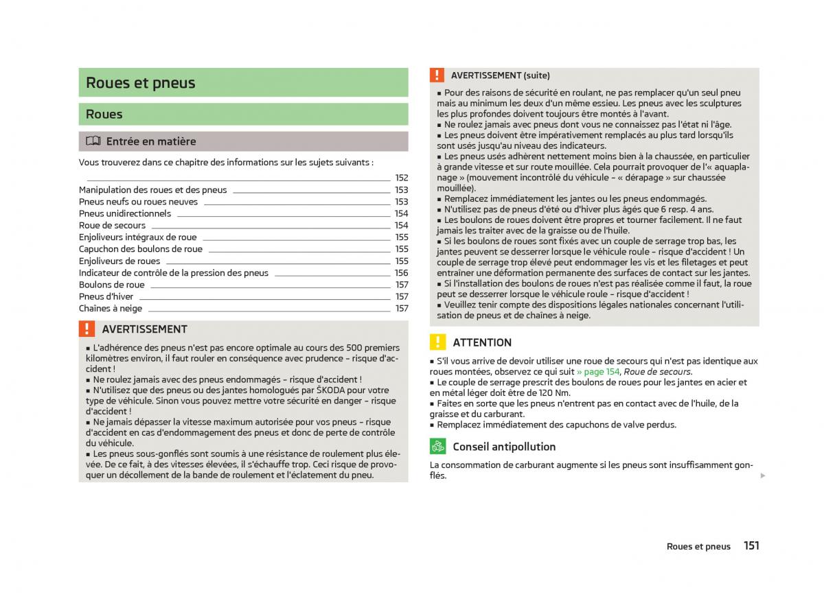 Skoda Fabia II 2 manuel du proprietaire / page 153