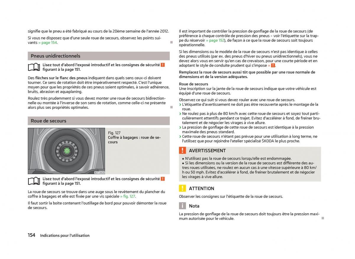 Skoda Fabia II 2 manuel du proprietaire / page 156