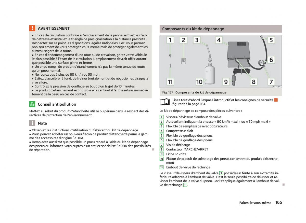 Skoda Fabia II 2 manuel du proprietaire / page 167