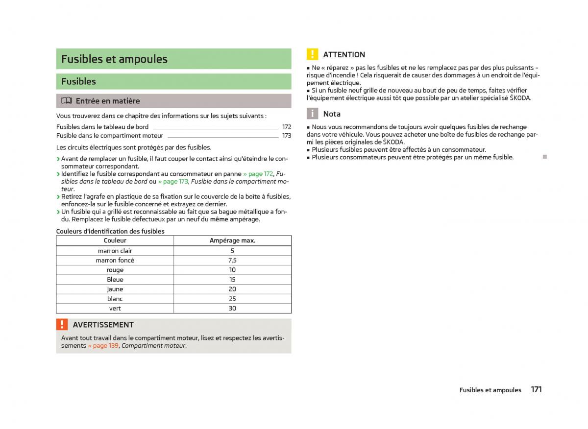 Skoda Fabia II 2 manuel du proprietaire / page 173