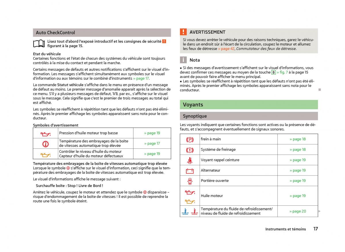 Skoda Fabia II 2 manuel du proprietaire / page 19