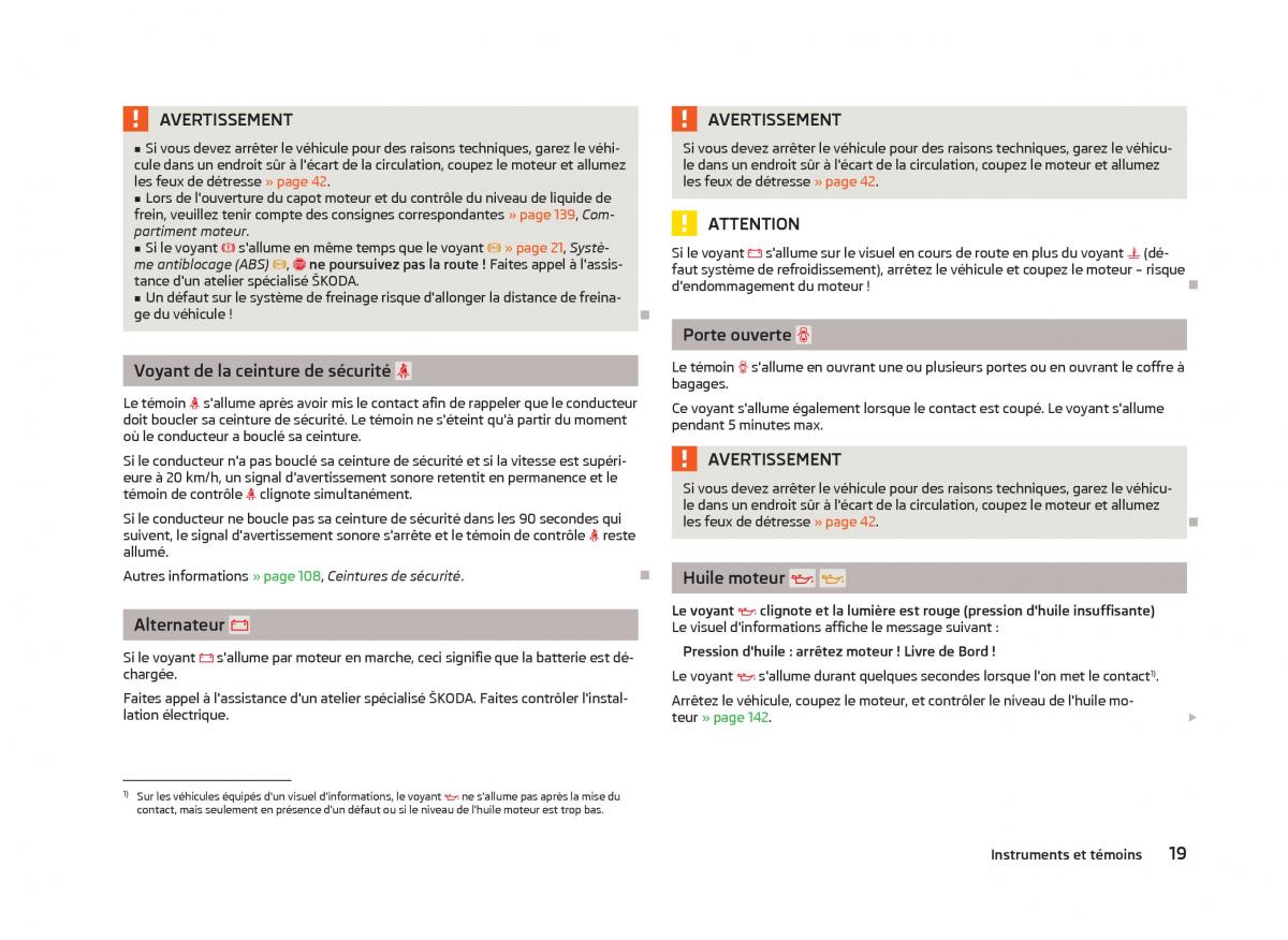 Skoda Fabia II 2 manuel du proprietaire / page 21