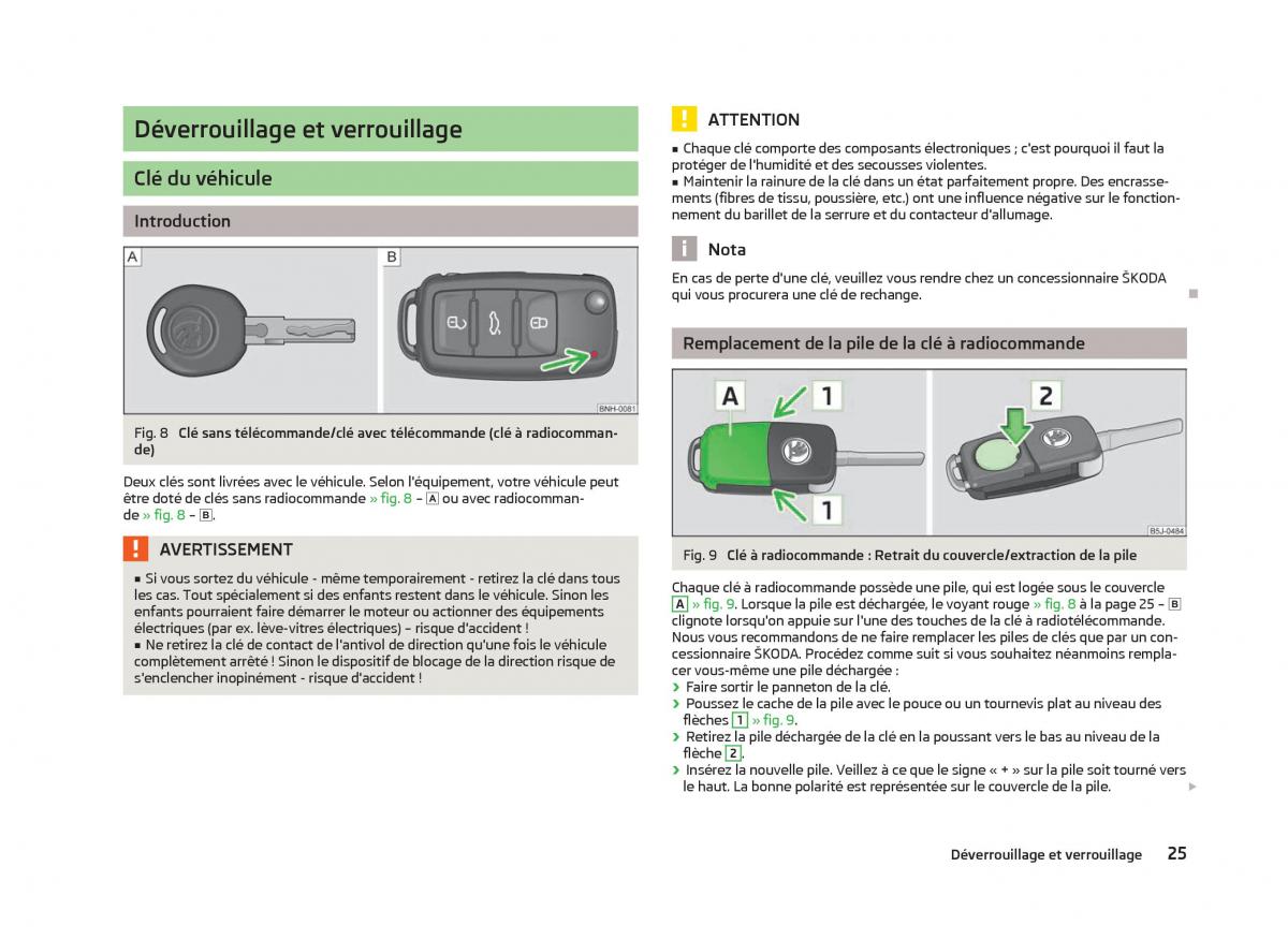 Skoda Fabia II 2 manuel du proprietaire / page 27