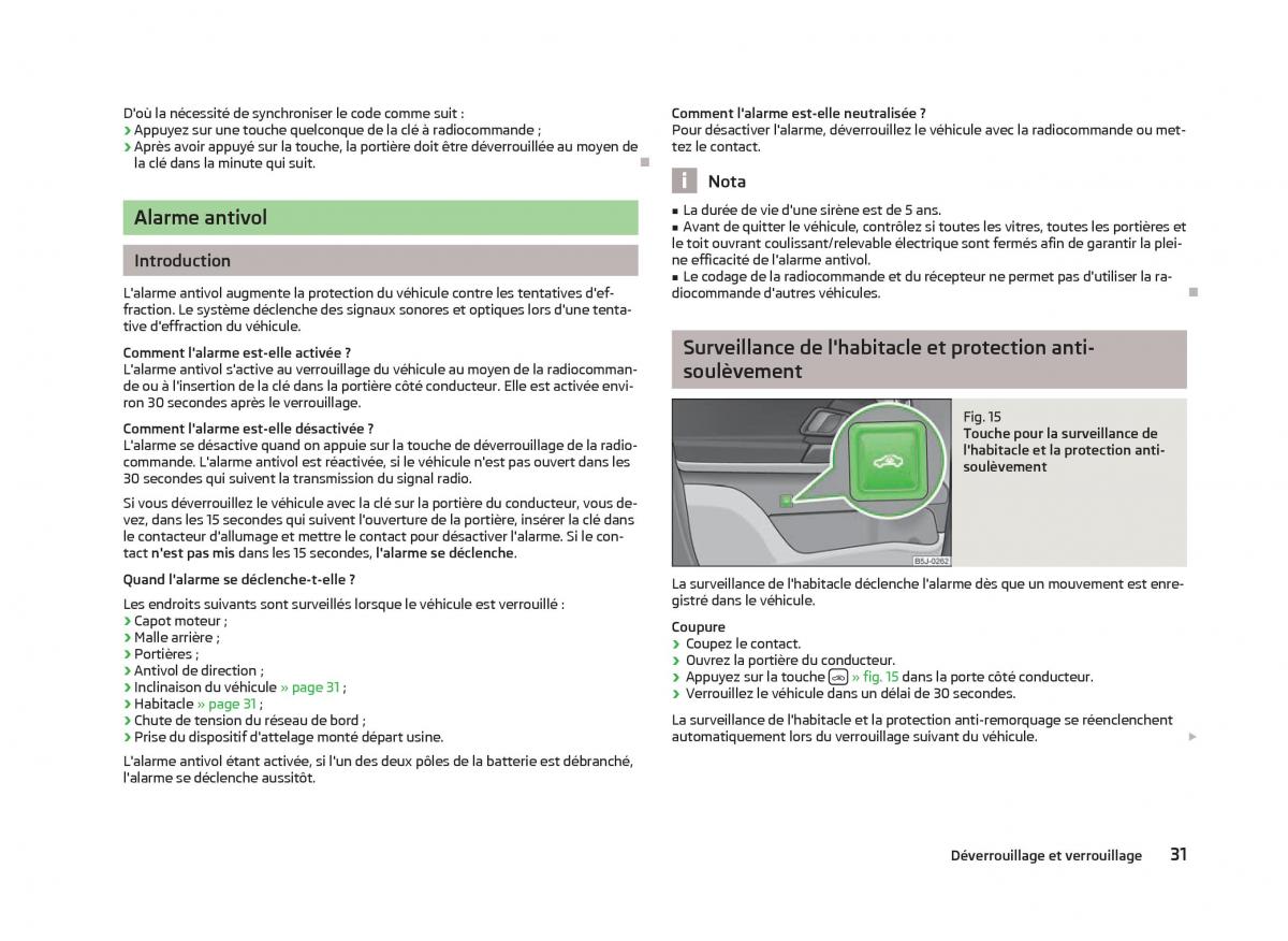 Skoda Fabia II 2 manuel du proprietaire / page 33