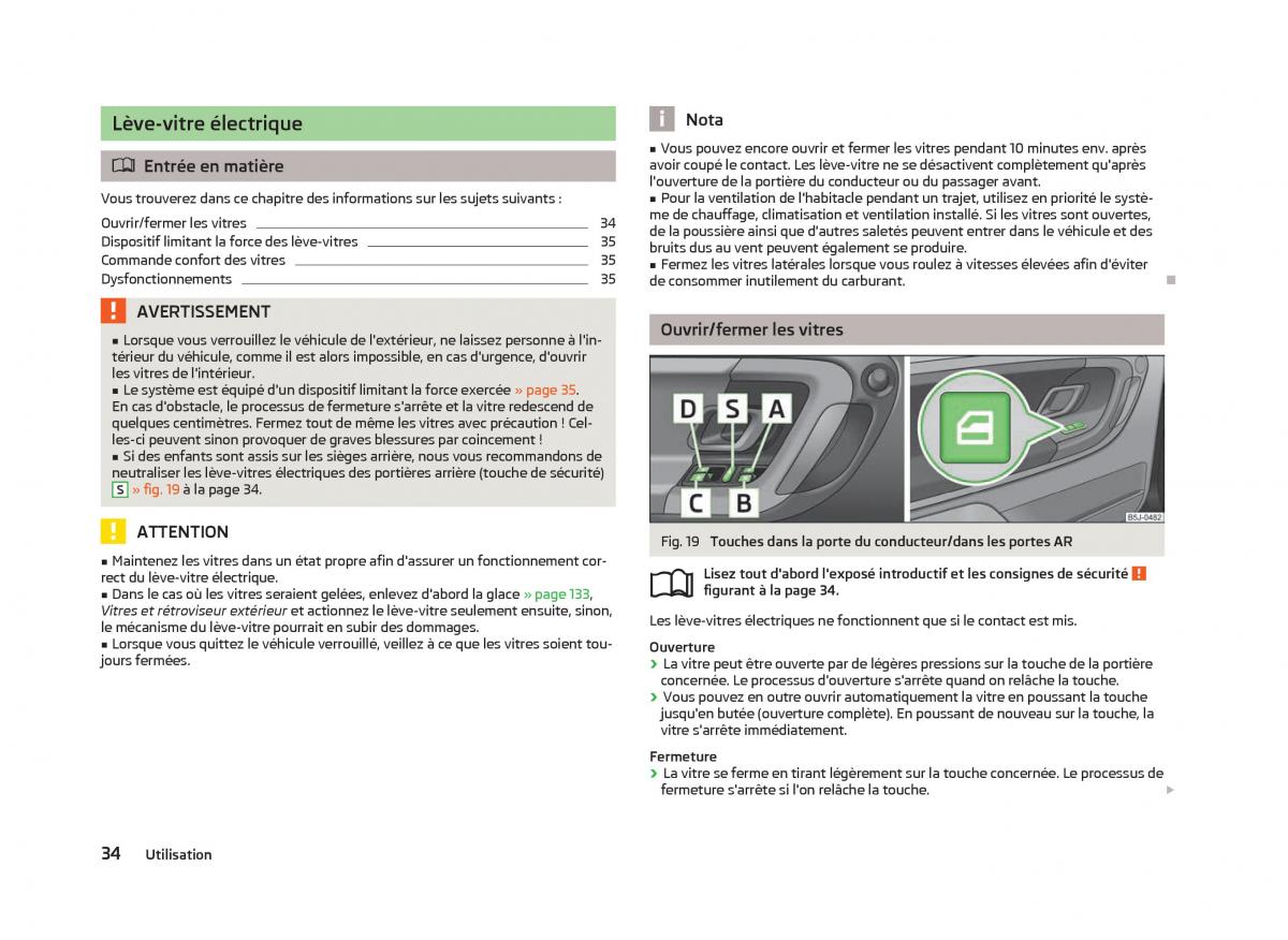 Skoda Fabia II 2 manuel du proprietaire / page 36