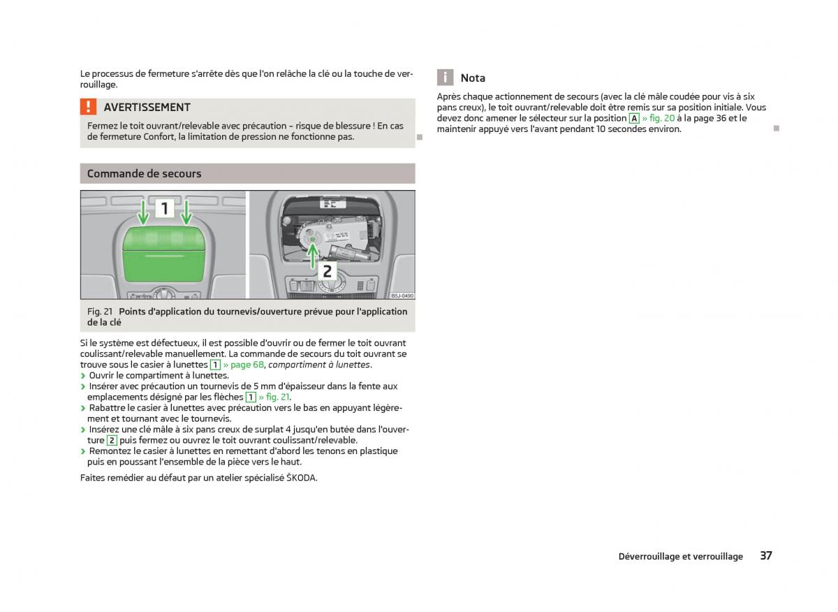 Skoda Fabia II 2 manuel du proprietaire / page 39