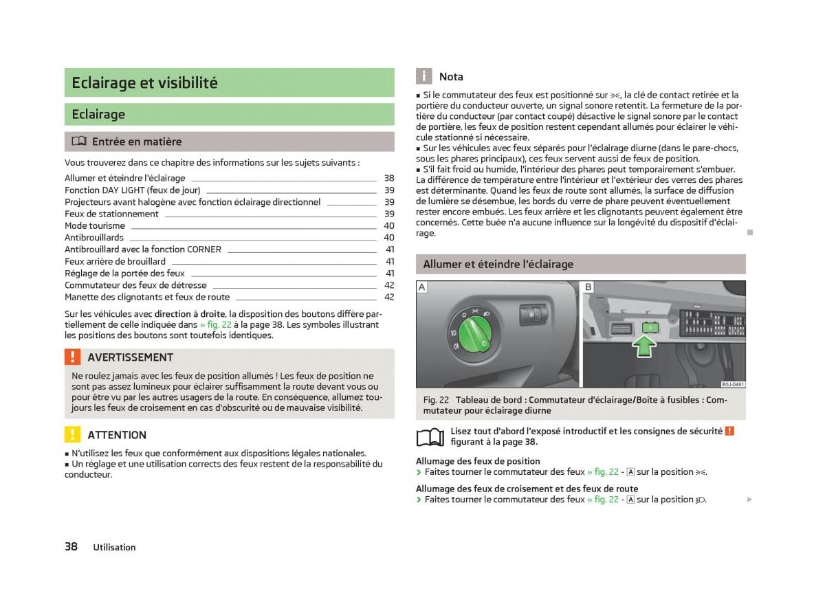 Skoda Fabia II 2 manuel du proprietaire / page 40