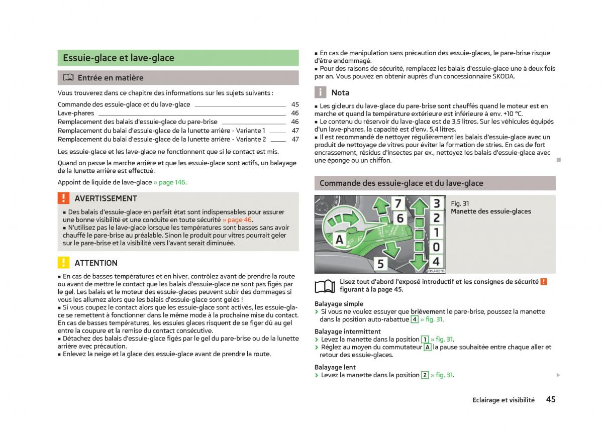 Skoda Fabia II 2 manuel du proprietaire / page 47