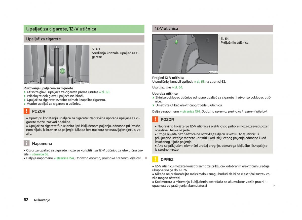 Skoda Fabia II 2 vlasnicko uputstvo / page 64