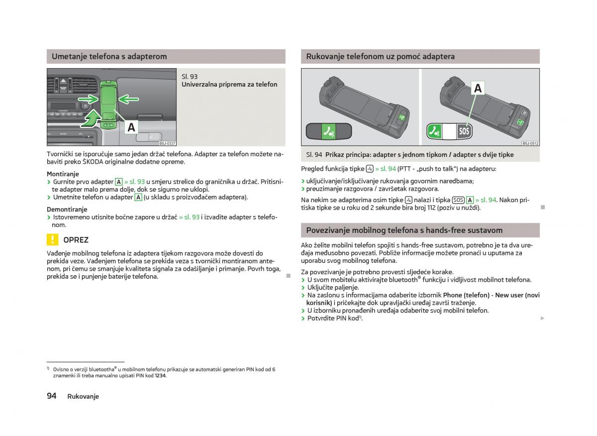 Skoda Fabia II 2 vlasnicko uputstvo / page 96