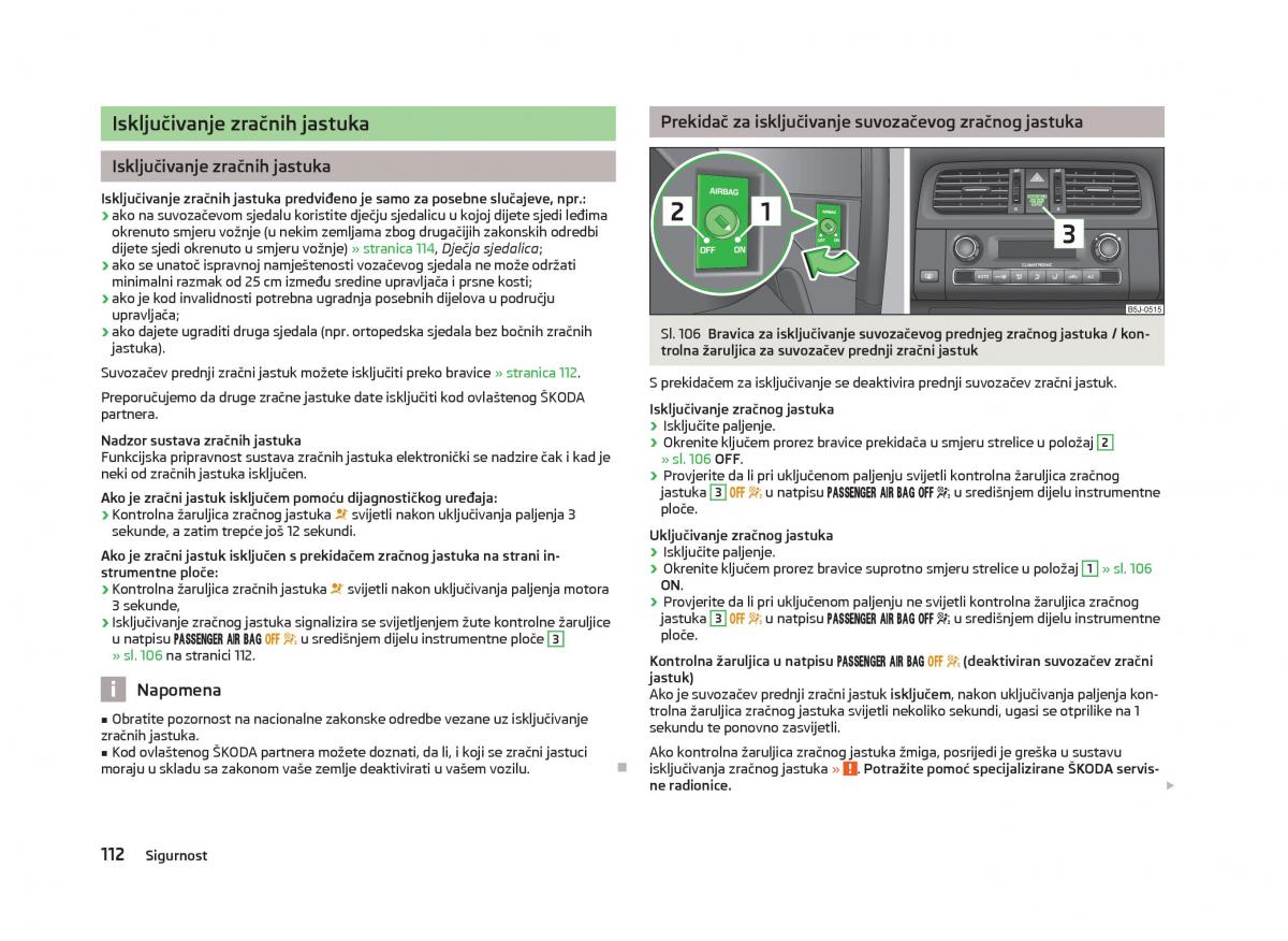 Skoda Fabia II 2 vlasnicko uputstvo / page 114