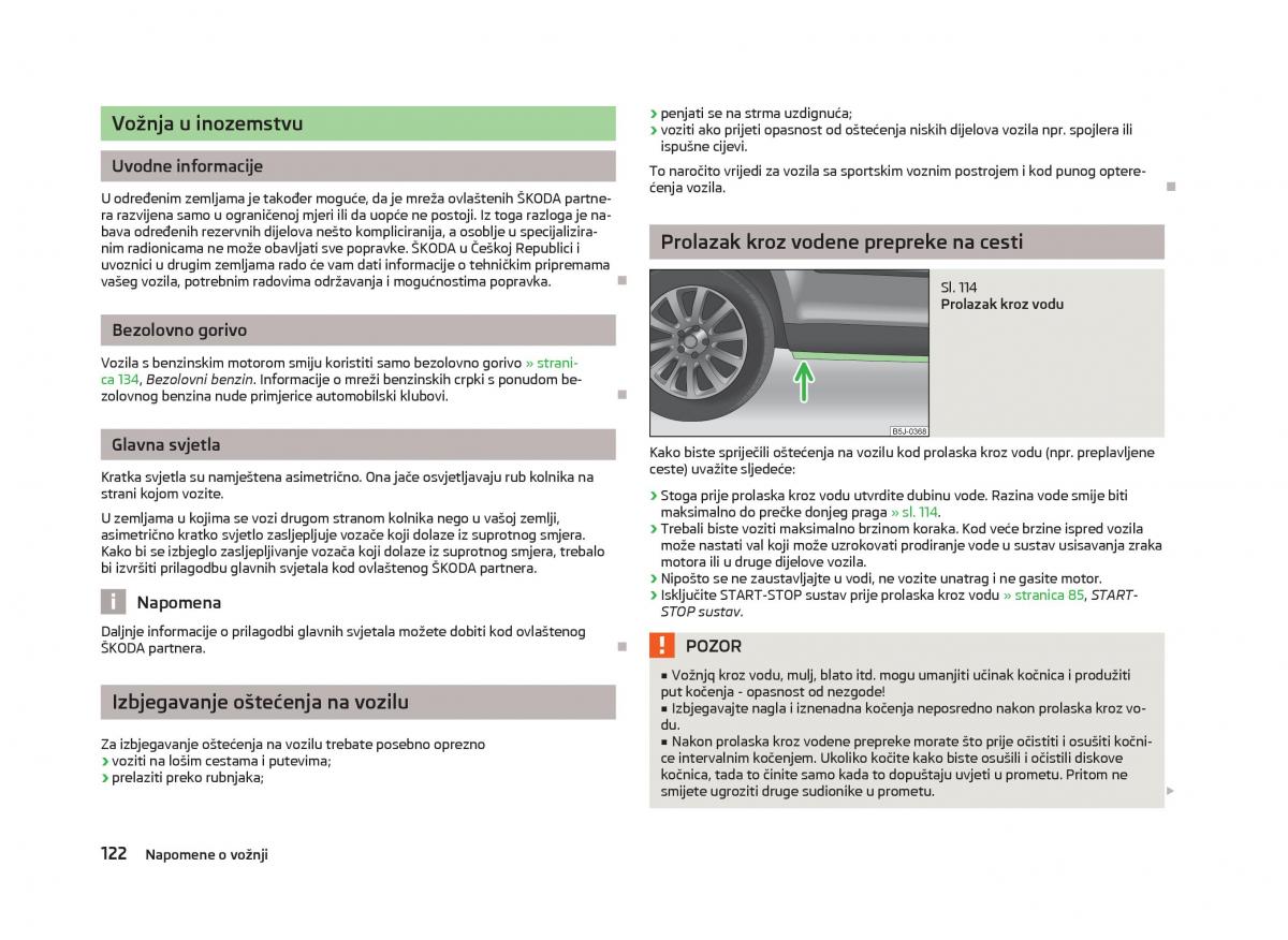 Skoda Fabia II 2 vlasnicko uputstvo / page 124