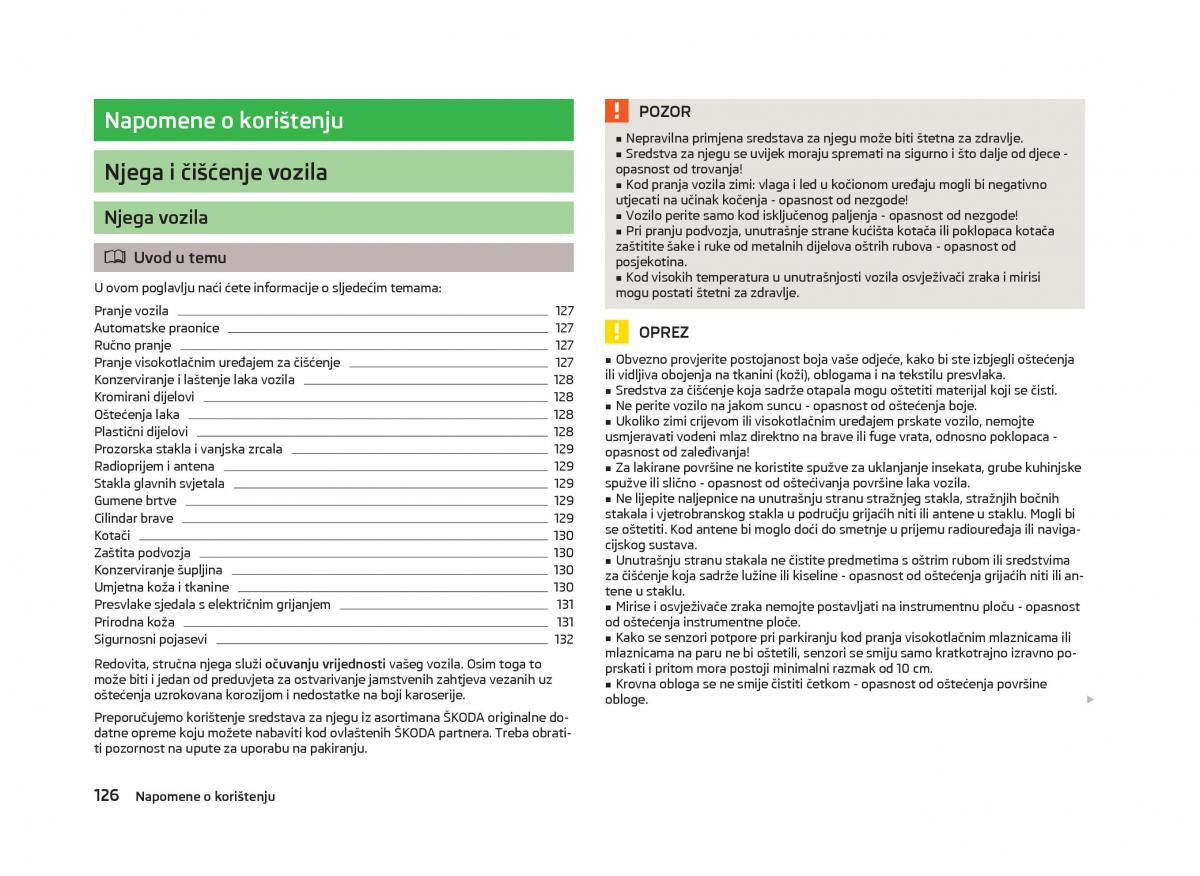 Skoda Fabia II 2 vlasnicko uputstvo / page 128