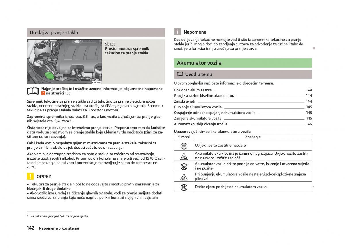 Skoda Fabia II 2 vlasnicko uputstvo / page 144