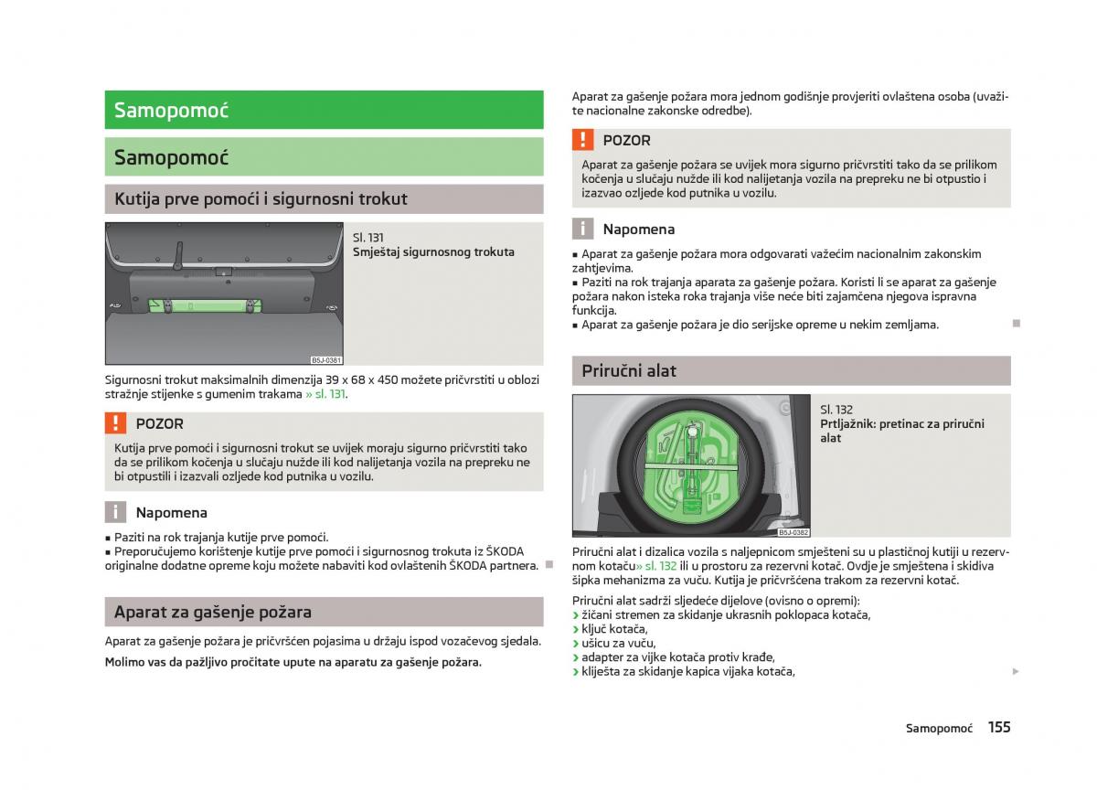 Skoda Fabia II 2 vlasnicko uputstvo / page 157