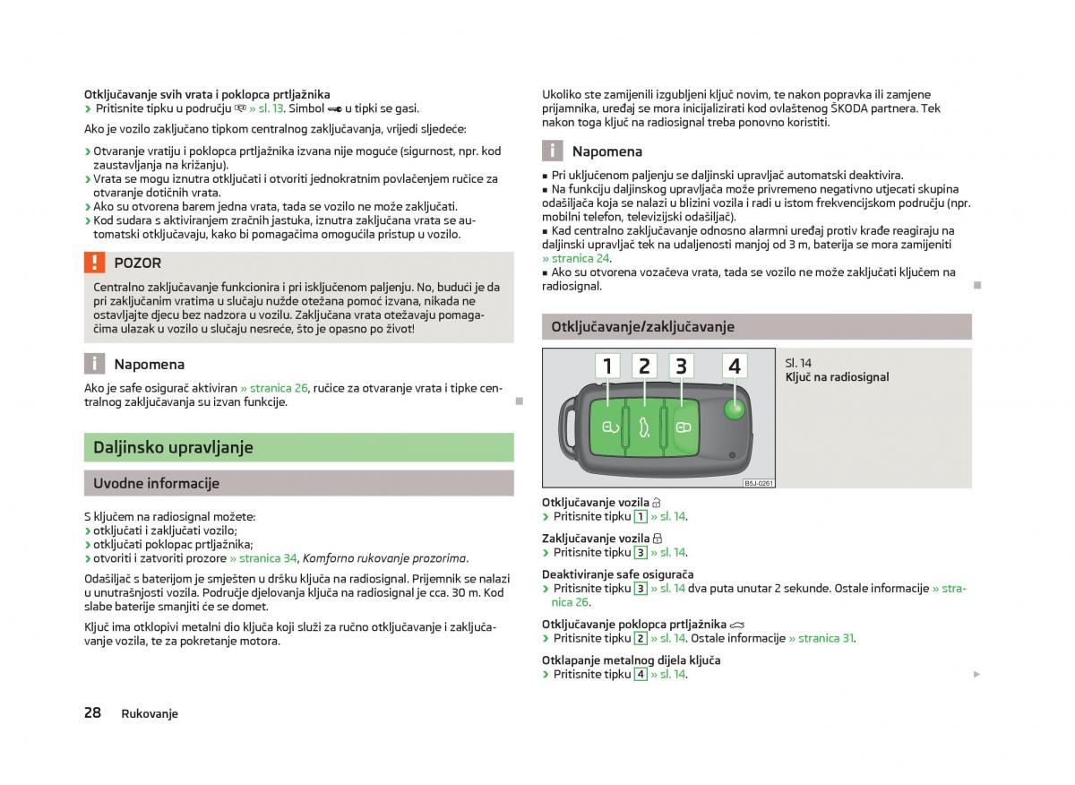 Skoda Fabia II 2 vlasnicko uputstvo / page 30