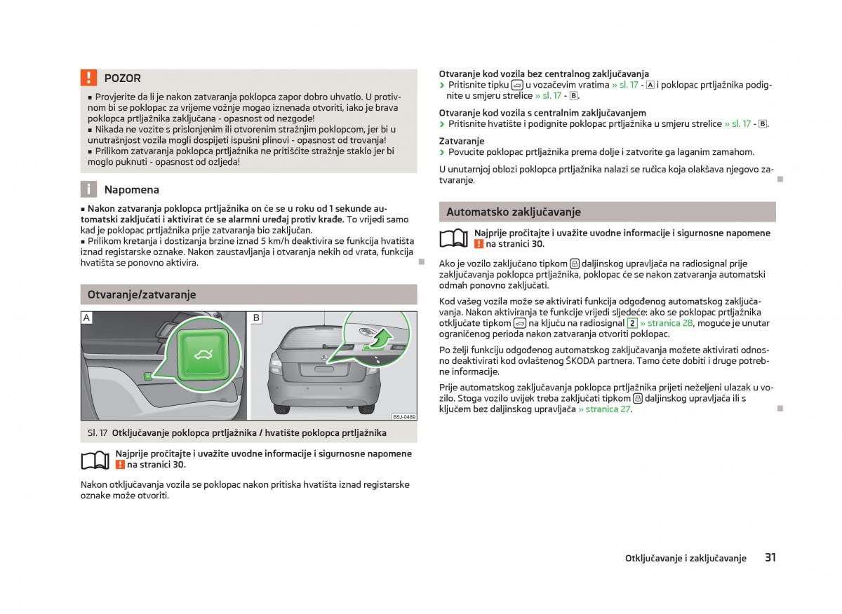 Skoda Fabia II 2 vlasnicko uputstvo / page 33