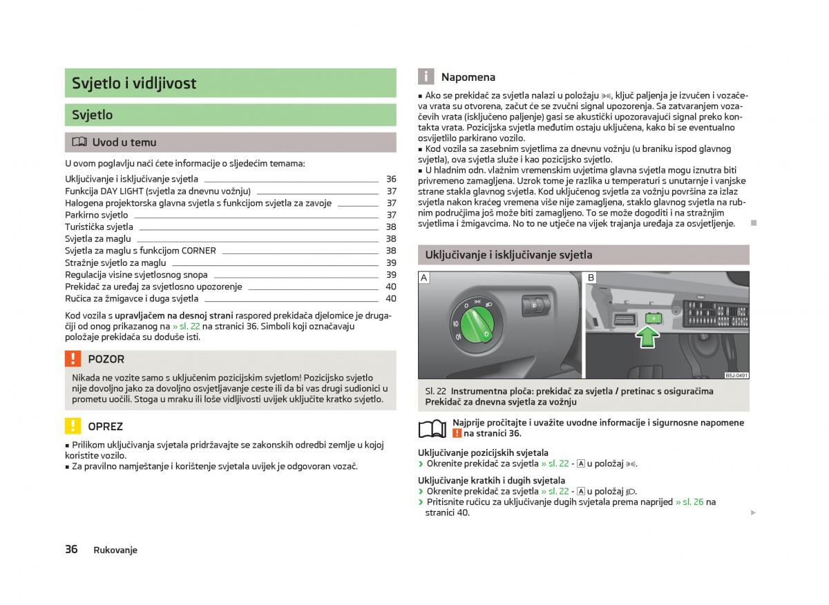 Skoda Fabia II 2 vlasnicko uputstvo / page 38