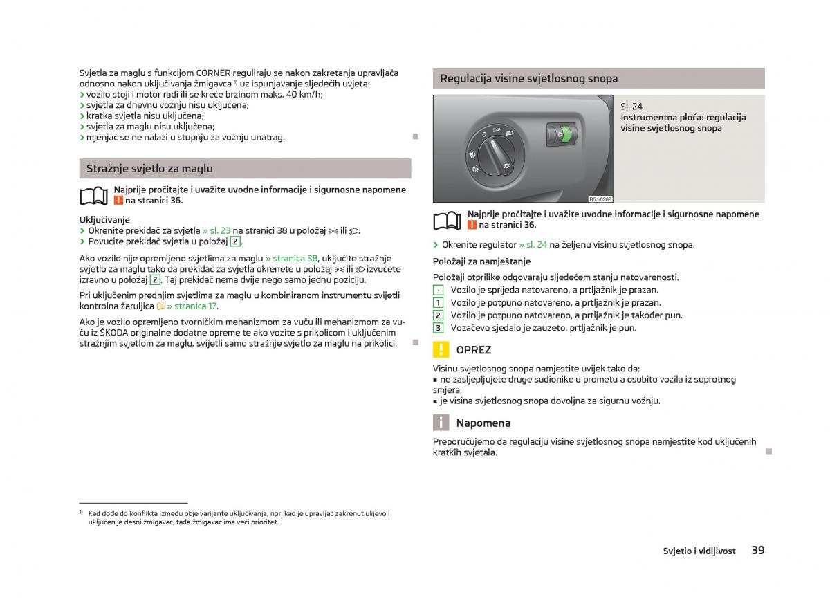 Skoda Fabia II 2 vlasnicko uputstvo / page 41