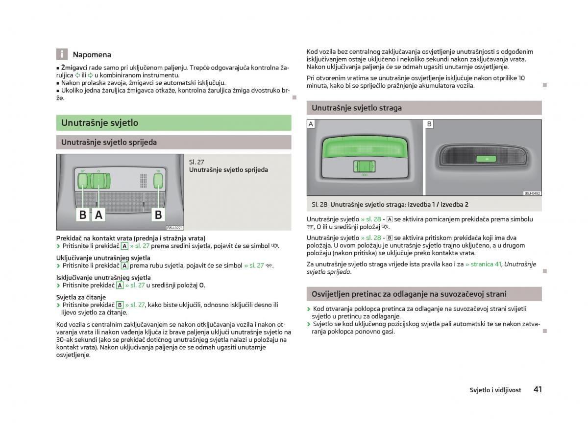 Skoda Fabia II 2 vlasnicko uputstvo / page 43