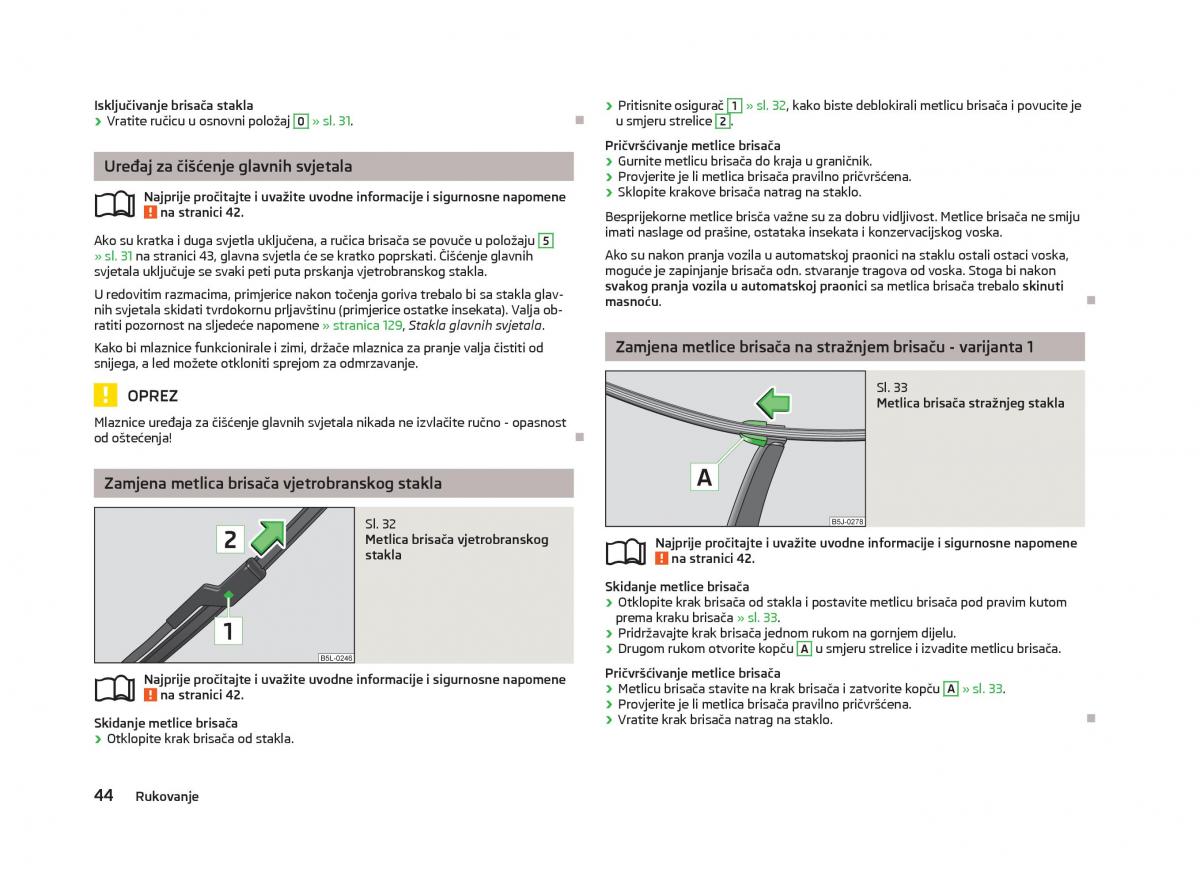 Skoda Fabia II 2 vlasnicko uputstvo / page 46