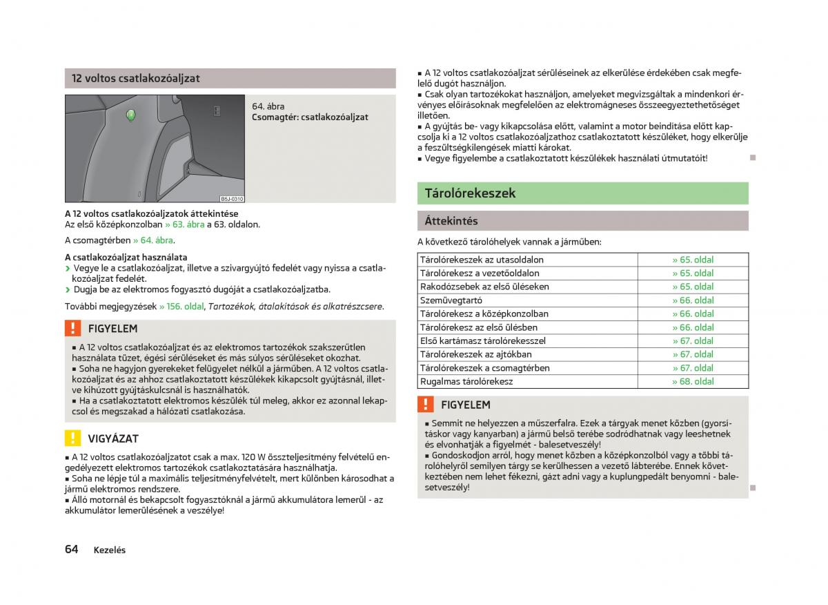 Skoda Fabia II 2 Kezelesi utmutato / page 66