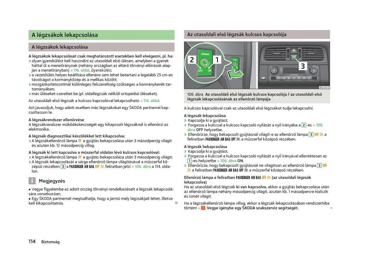 Skoda Fabia II 2 Kezelesi utmutato / page 116