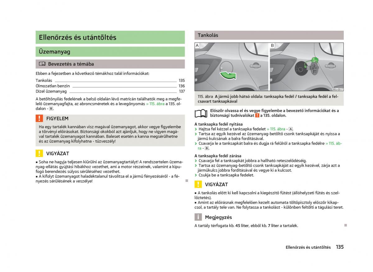 Skoda Fabia II 2 Kezelesi utmutato / page 137