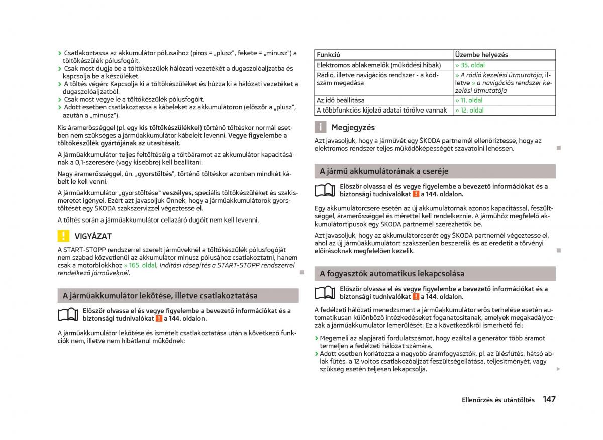 Skoda Fabia II 2 Kezelesi utmutato / page 149