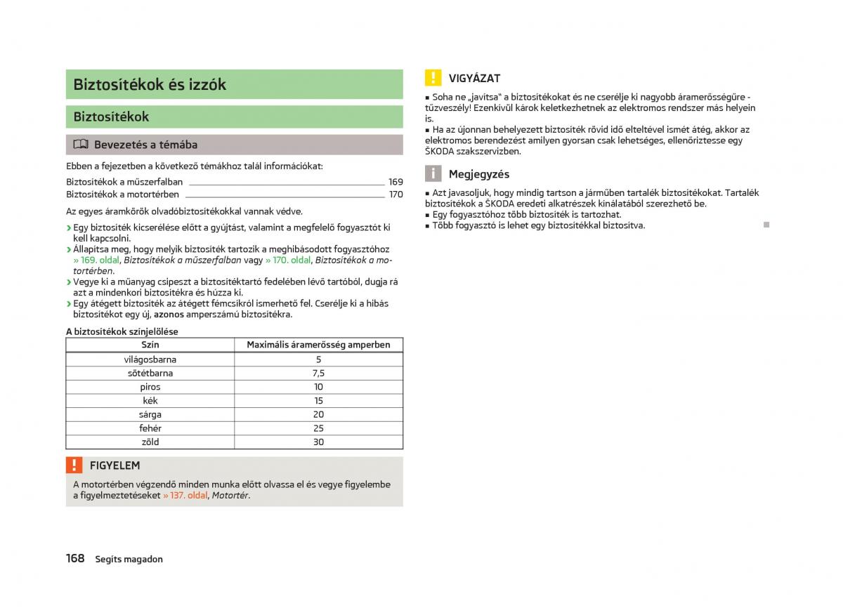 Skoda Fabia II 2 Kezelesi utmutato / page 170