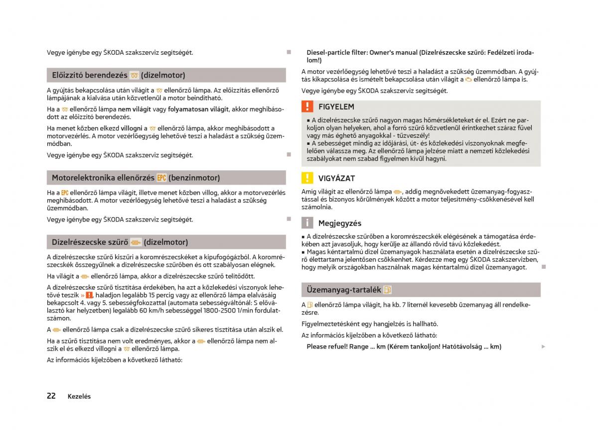 Skoda Fabia II 2 Kezelesi utmutato / page 24