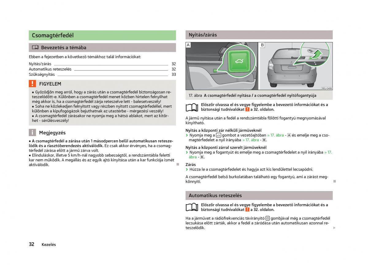 Skoda Fabia II 2 Kezelesi utmutato / page 34