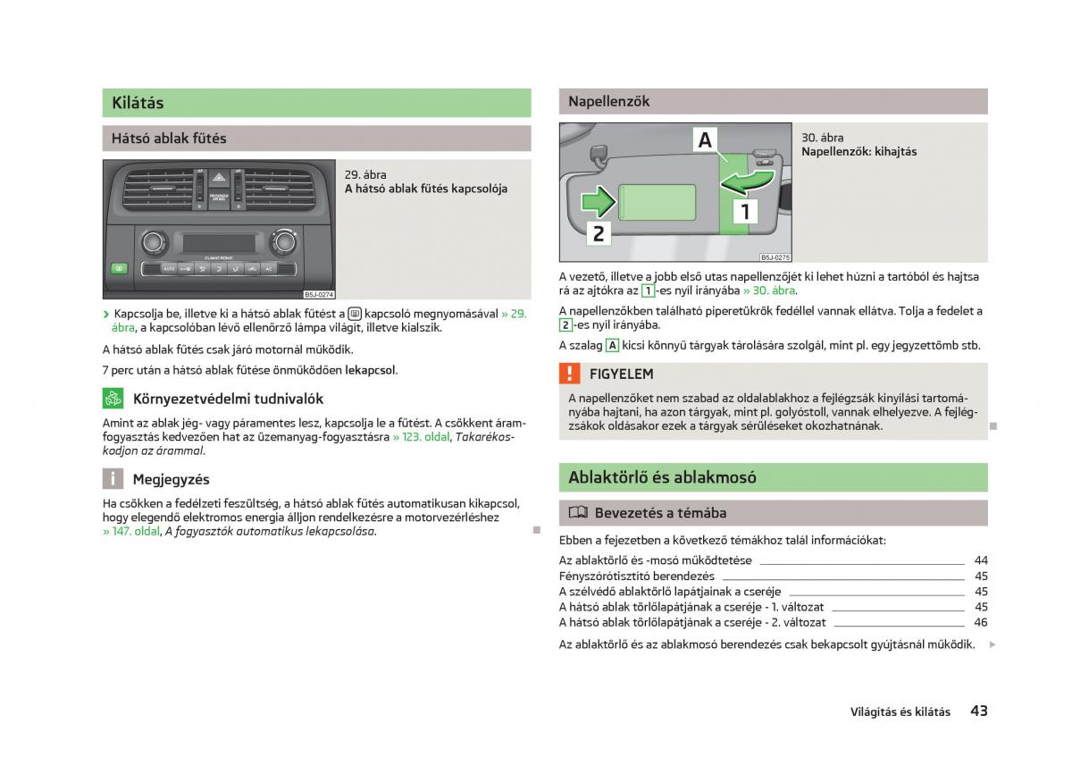 Skoda Fabia II 2 Kezelesi utmutato / page 45