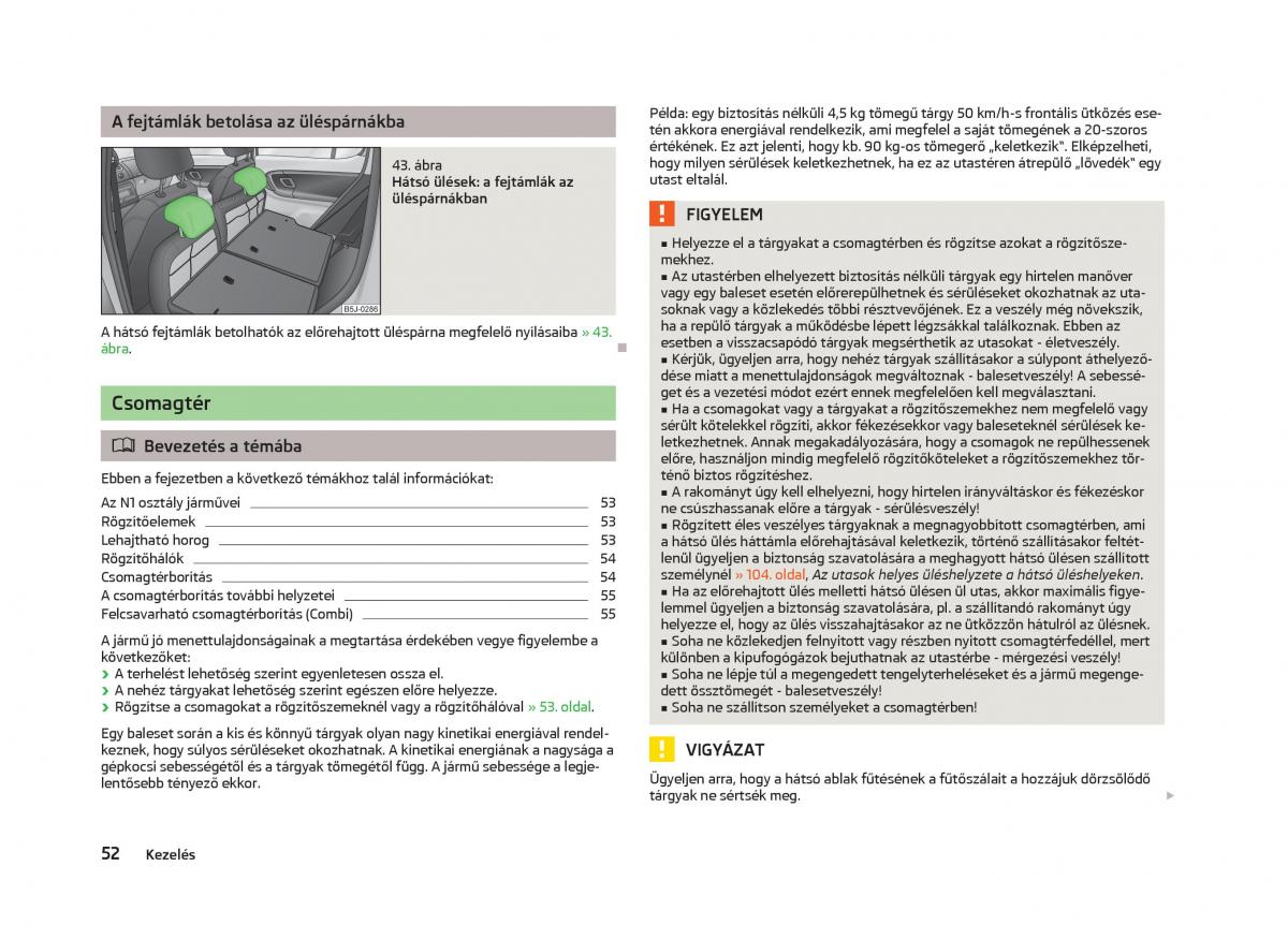 Skoda Fabia II 2 Kezelesi utmutato / page 54