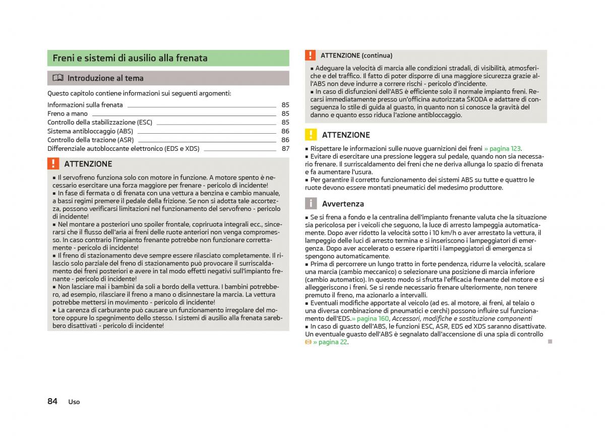 Skoda Fabia II 2 manuale del proprietario / page 86