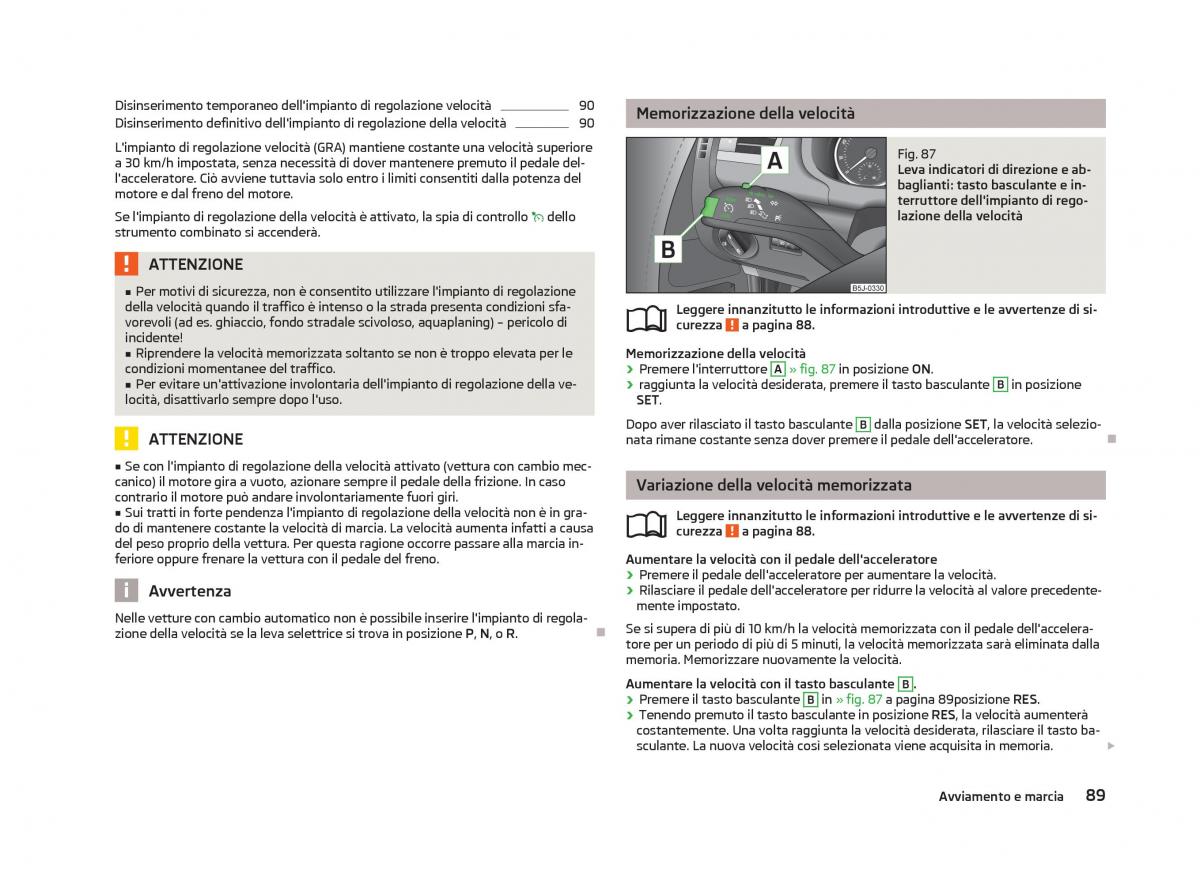 Skoda Fabia II 2 manuale del proprietario / page 91