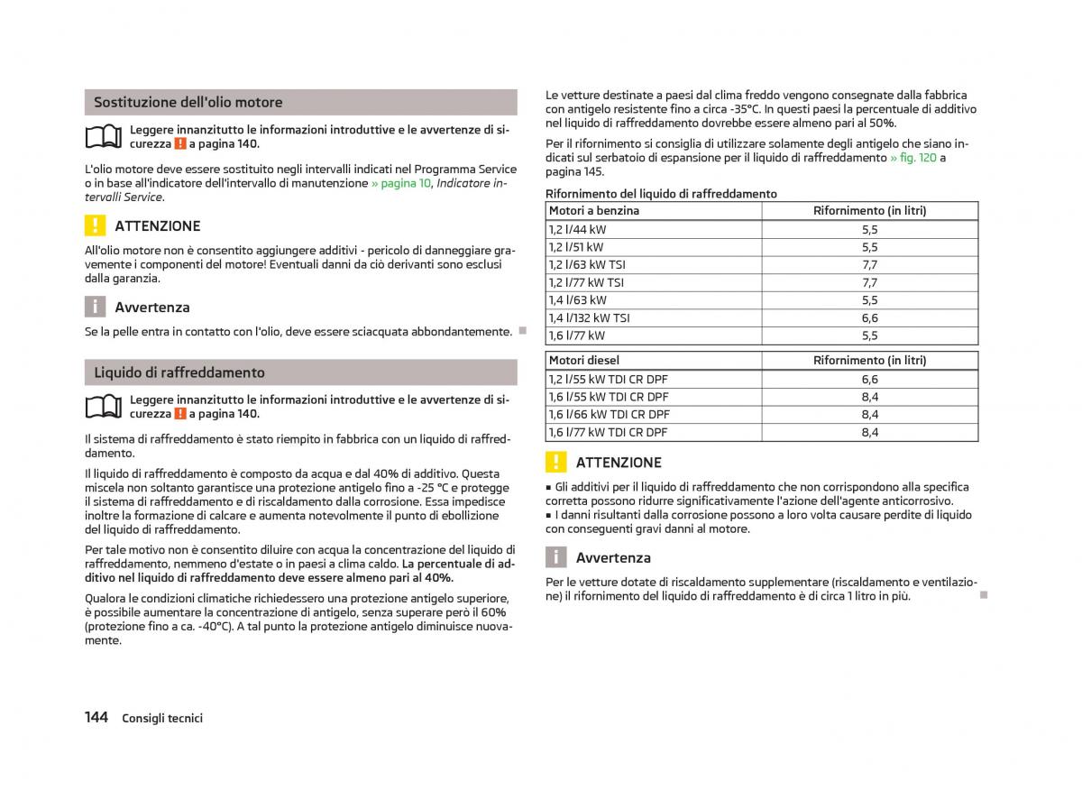 Skoda Fabia II 2 manuale del proprietario / page 146