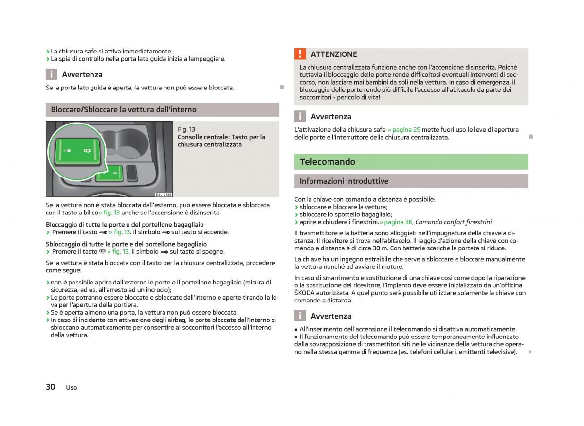 Skoda Fabia II 2 manuale del proprietario / page 32