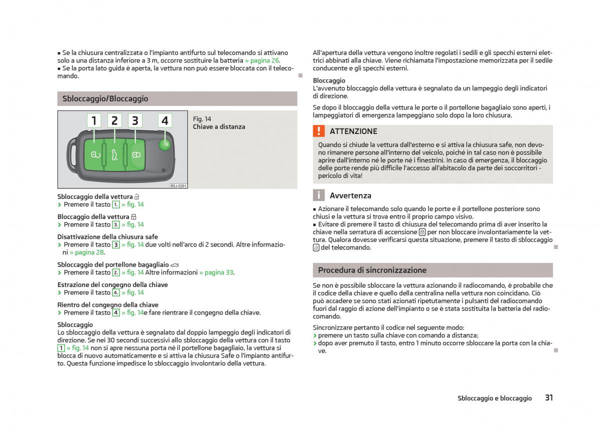 Skoda Fabia II 2 manuale del proprietario / page 33